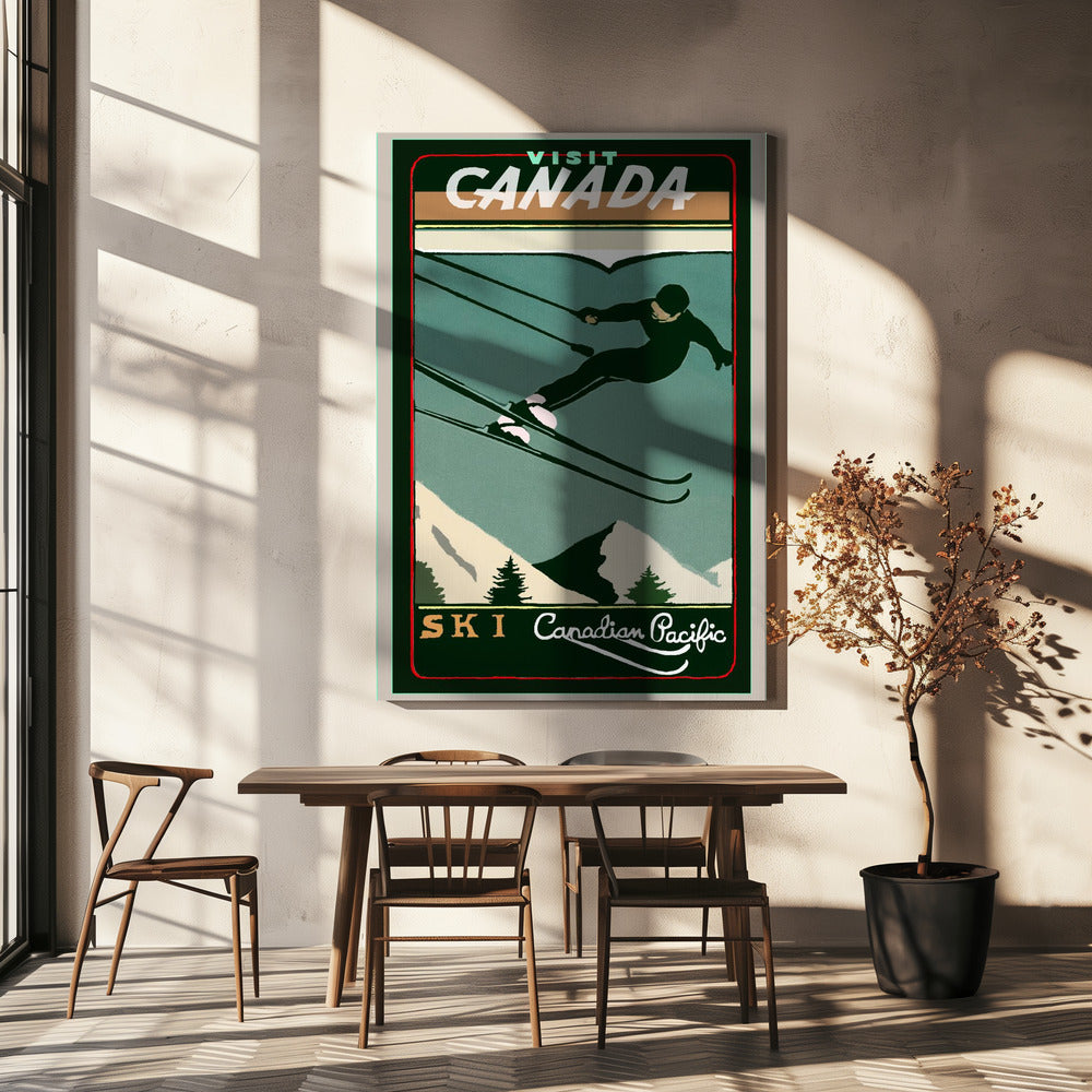 Wall art Winter Tourism: Vintage Ski Canada Poster