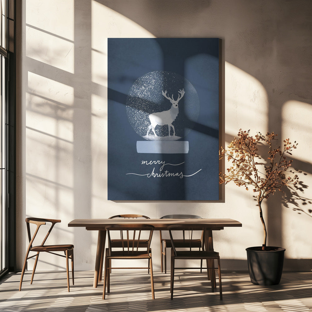 Wall Art Snowglobe Deer Canvas Print