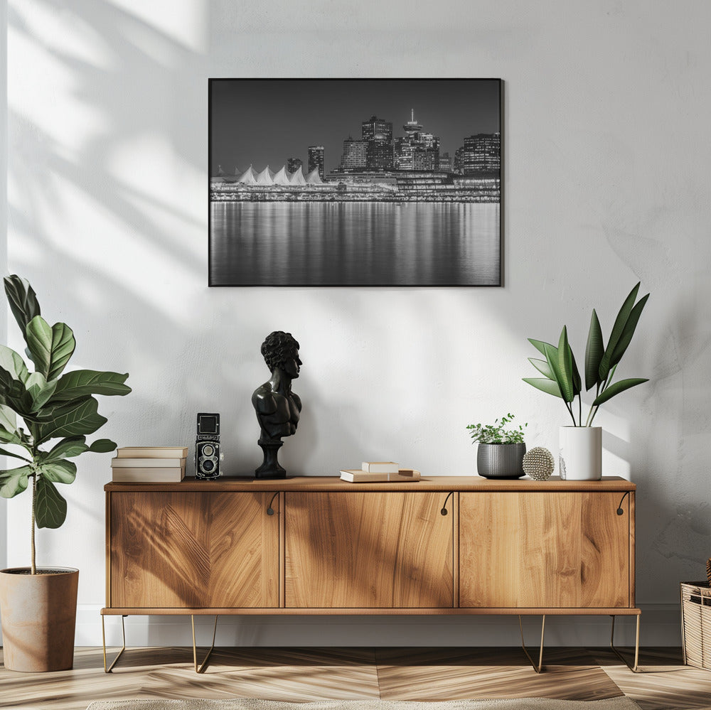 Wall art Charming evening impression from Vancouver | Monochrome