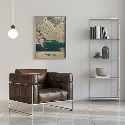 Wall art Montreal map