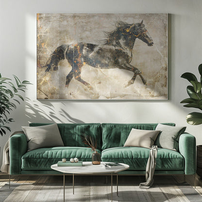 Wandbild Pferd Vintage Kunst Illustration 03