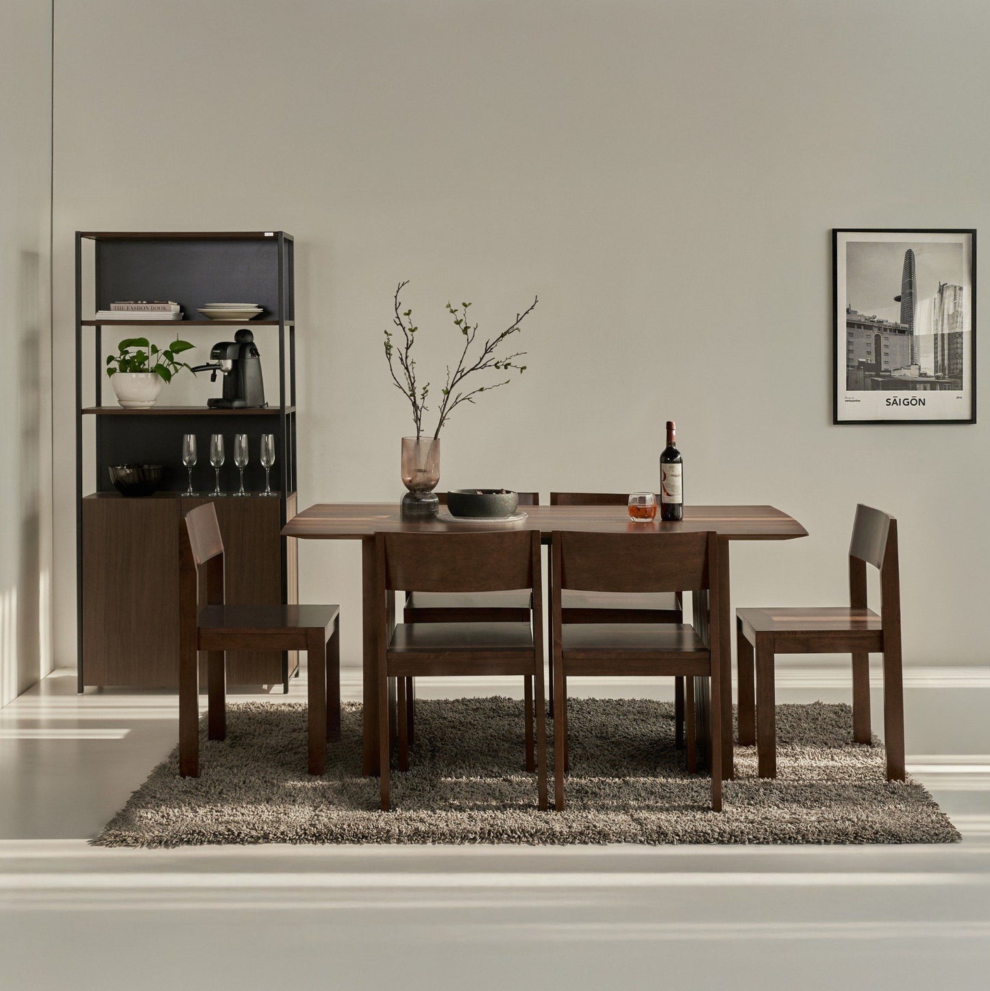 Plank Natural Rubberwood 6-8 Person Dining Set