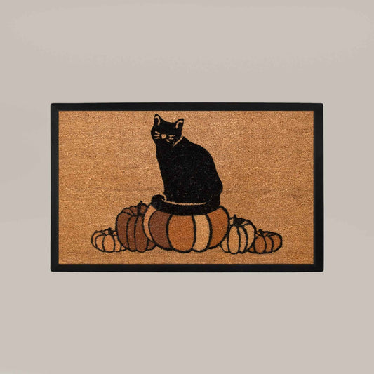 pumpkin+cat rectangular doormat set