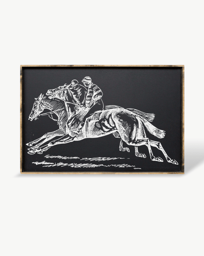Racehorses Wood Sign - AURABAGS SHOP