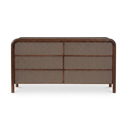 Reiko 6 Drawer Dresser Warm Brown
