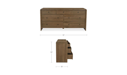 Rhodes 7 Drawer Dresser Oak