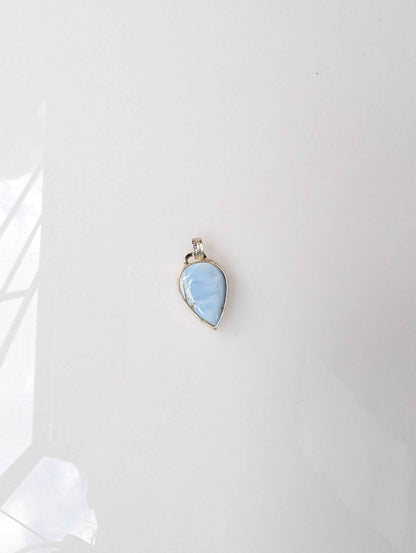 Moon Line Pendant | Pear-Shaped Blue Opal in Sterling Silver