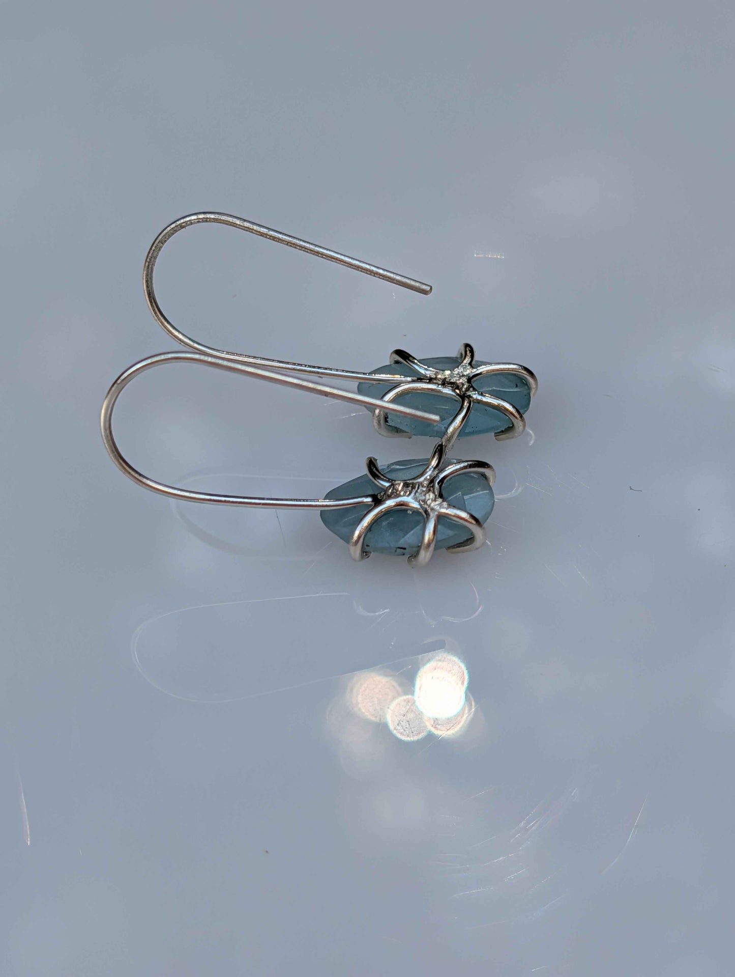 Tidal Grace Earrings – Aquamarine Beryl, Sterling Silver | Pair A