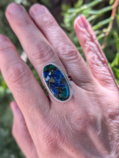 Tectonic Ring | One of a Kind | Argentium Silver | Size 7