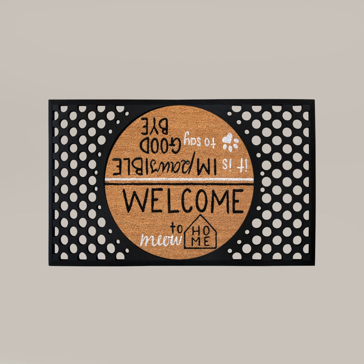 hello/goodbye round doormat set
