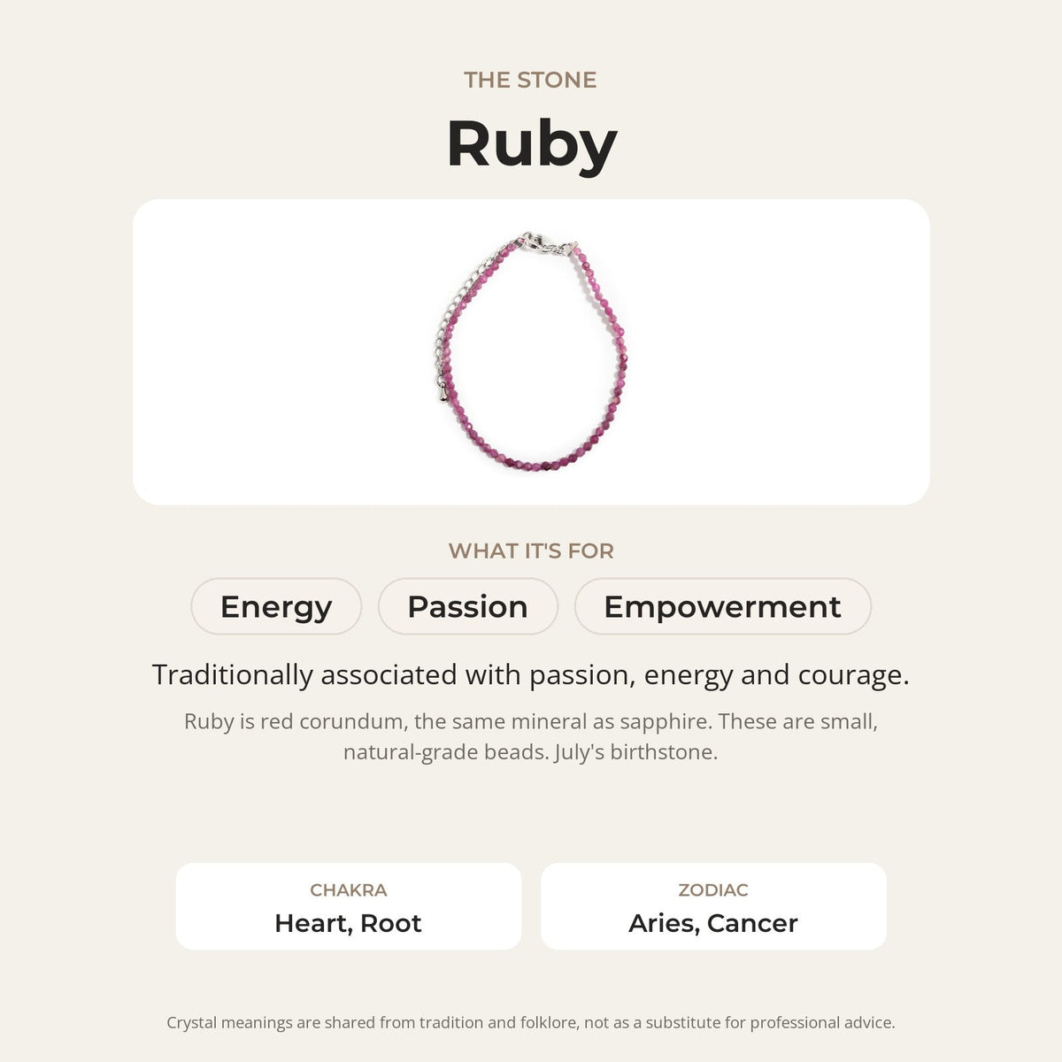 Ruby Bracelet - 2-3mm