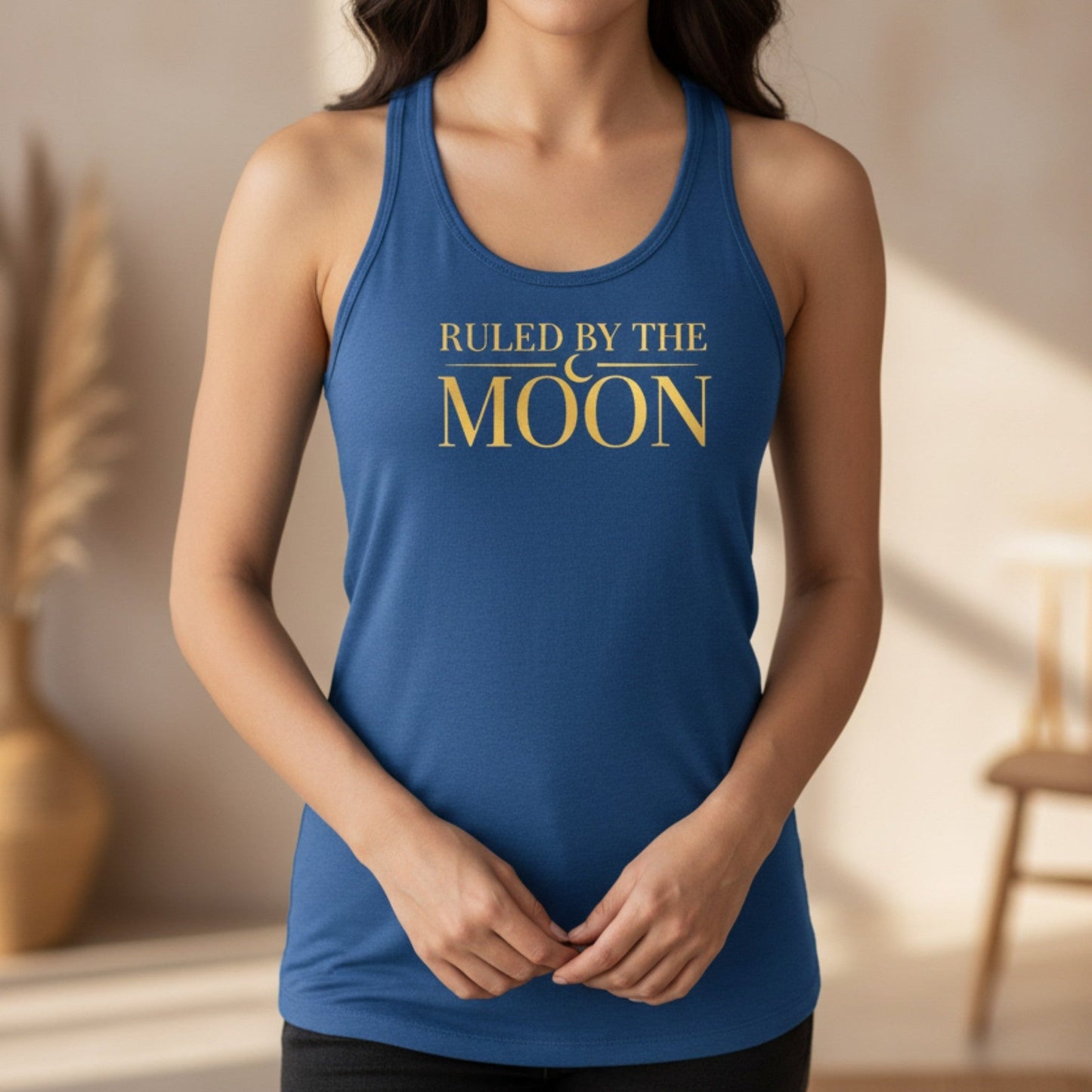 Ruled By The Moon Tank Top | Celestial Racerback for Women | Moon Lover Gift