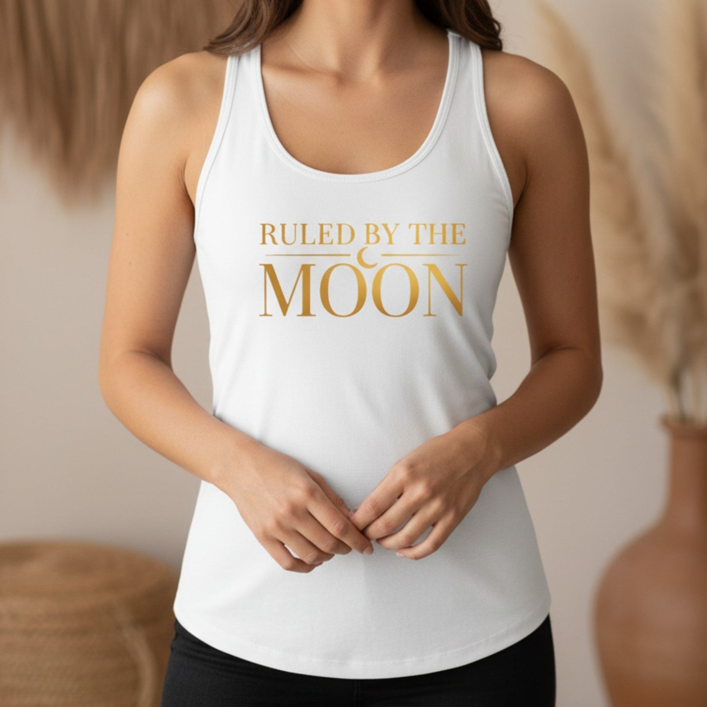 Ruled By The Moon Tank Top | Celestial Racerback for Women | Moon Lover Gift