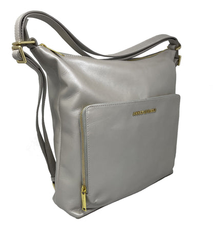 Sac à main en Cuir Transformable Perlé, Alexandra