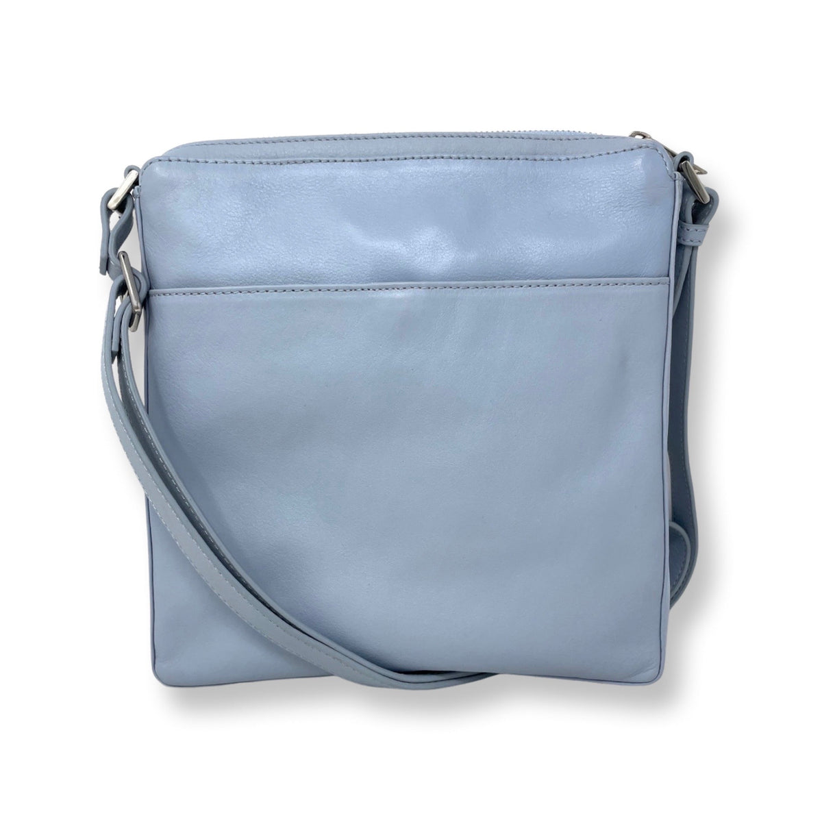 Sac à Bandoulière en cuir véritable Bleu Pâle, Gisèle