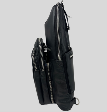 Sac bandoulière 3 en 1 Unisexe avec section pour carte RFID, Noir Gabriel