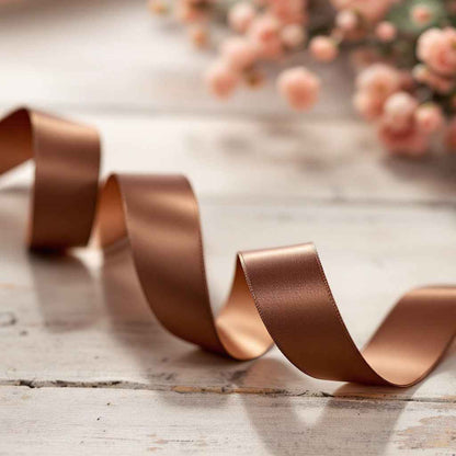 Satin Ribbon Double Face-Chocolate Chip #839- 3.8 cm Wide