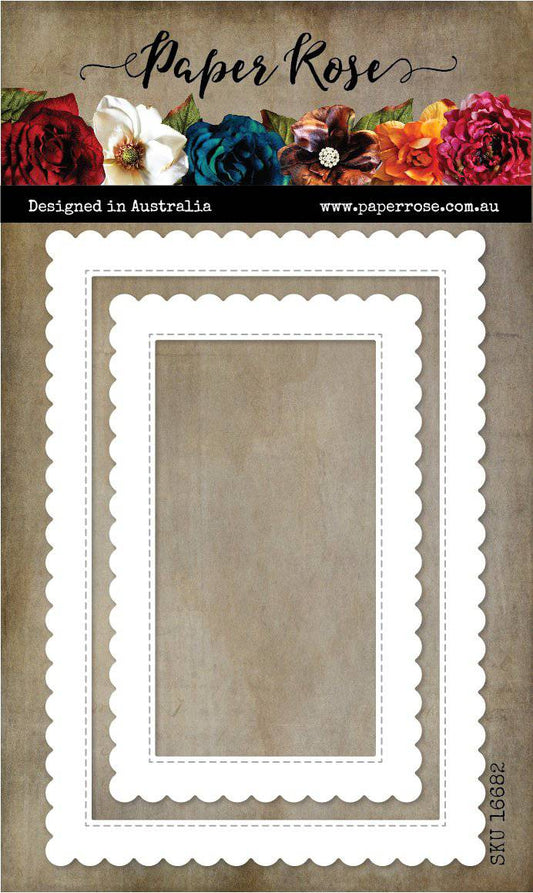 Scalloped Rectangle Frames Metal Cutting Die 16682