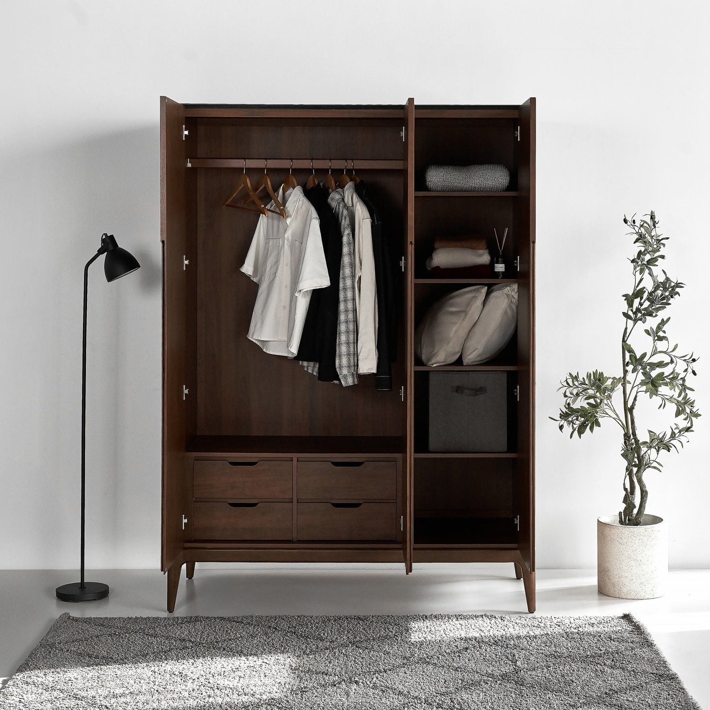 Scarlet European Ash Wood Wardrobe