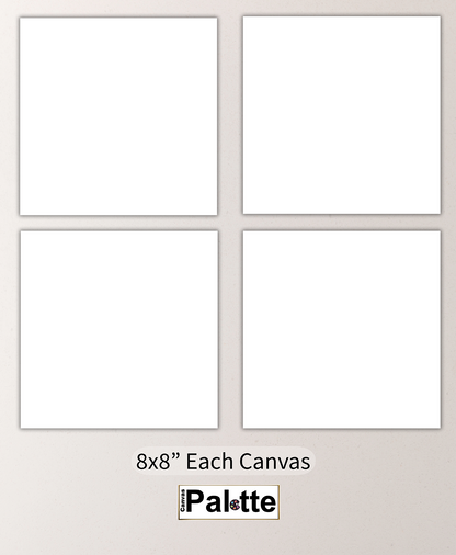 Set of 4 custom canvases 8" x 8"