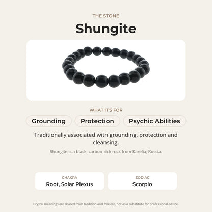Shungite Bracelet Round - 10mm