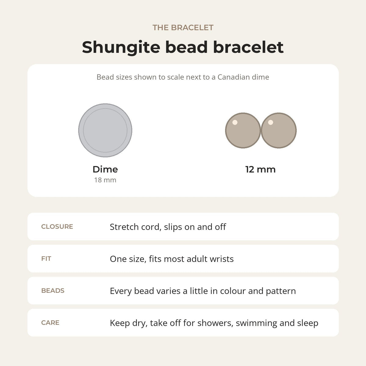 Shungite Bracelet Round - 12mm