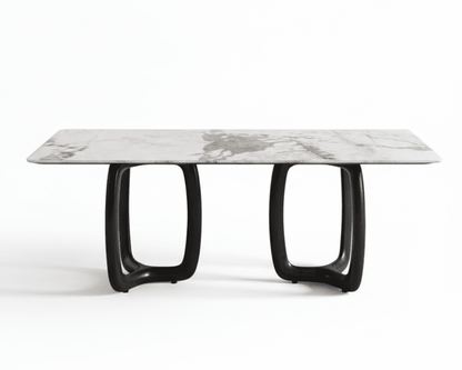 Smoky Black Ash Wood Dining Set with 4 or 6 Chairs