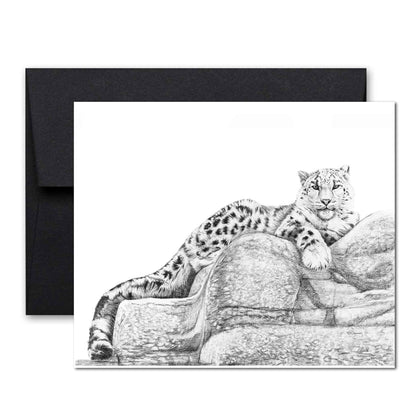 Snow leopard greeting card - collaboration with  La Fondation du Zoo de Granby