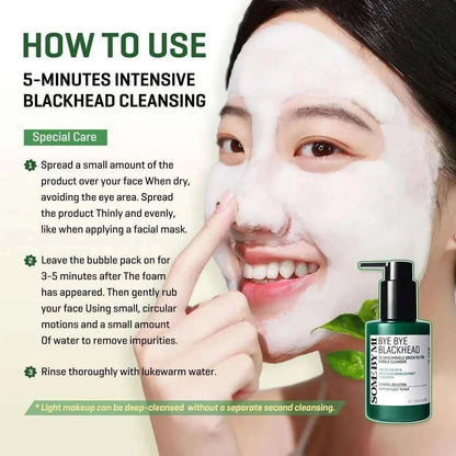 SOME BY MI Bye Bye Blackhead 30 Days Miracle Green Tea Tox Bubble Cleanser 120g