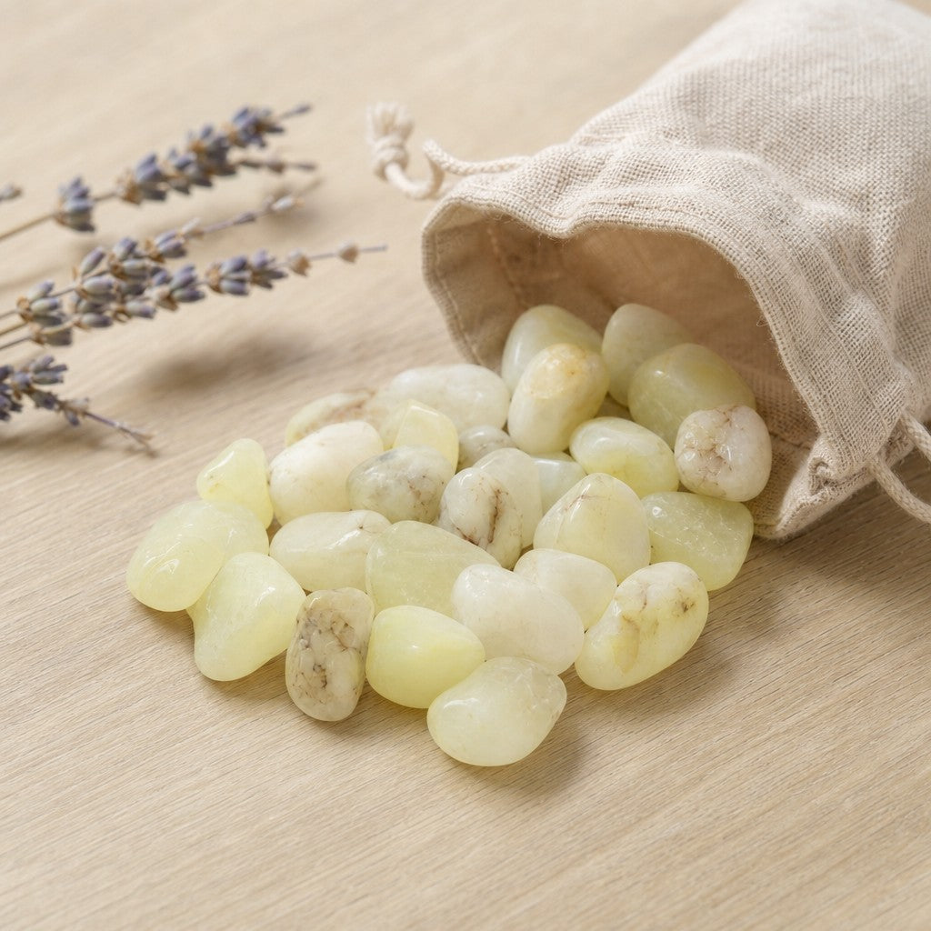 Sulfur Quartz Tumbled Stones