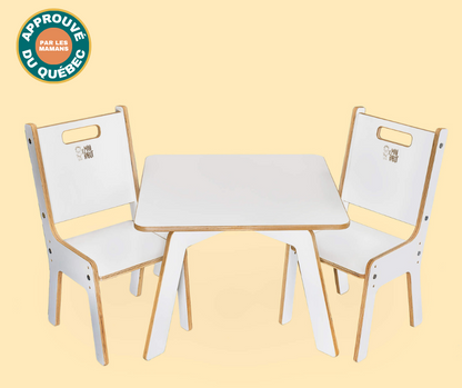 Erweiterungsset für Tisch und Stühle aus Holz für Kinder – Le Mini Curieux