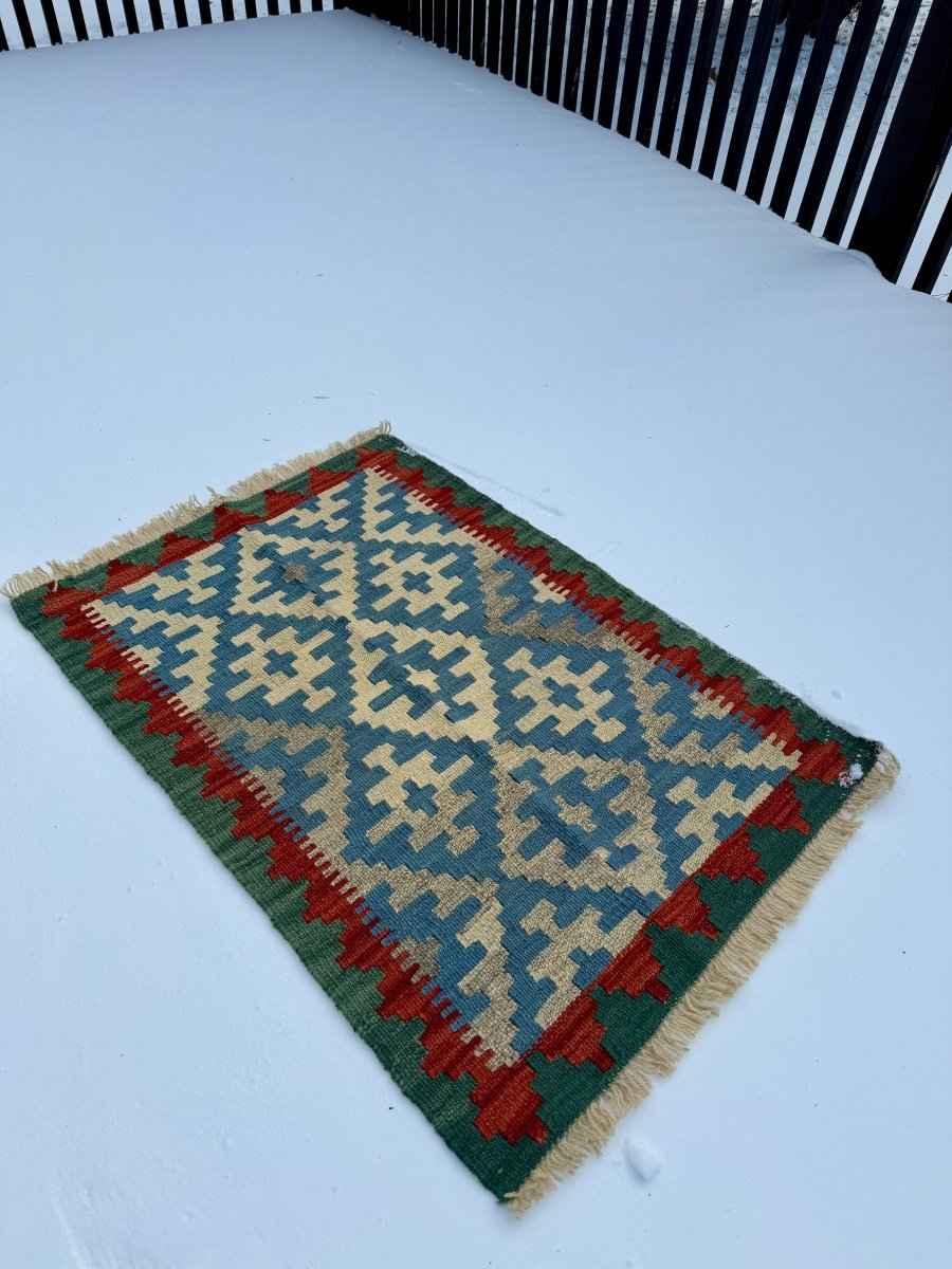 Tiny Persian Qashqai Kilim | 2' x 2' 11"