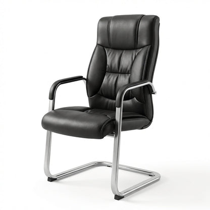 Trogir Black Leather Visitor Chair