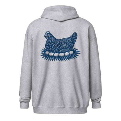 Retro Hen Unisex heavy blend zip bunny hug (hoodie)