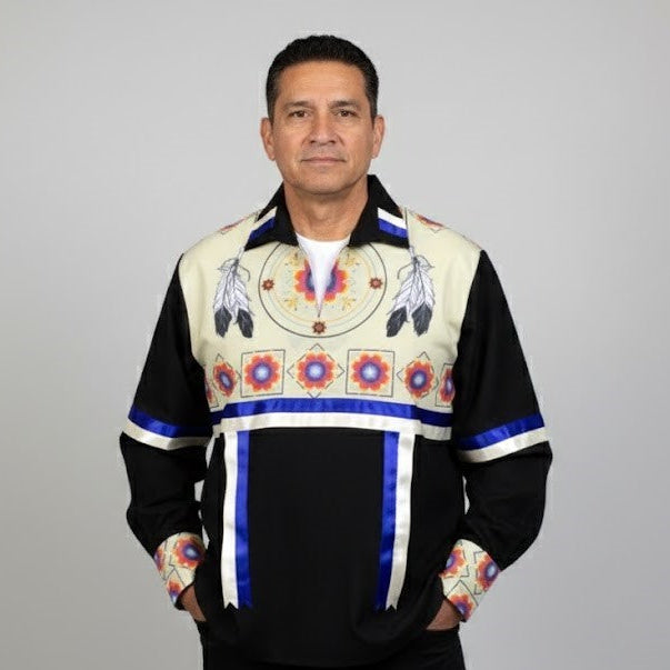 Ribbon Shirt with feathers