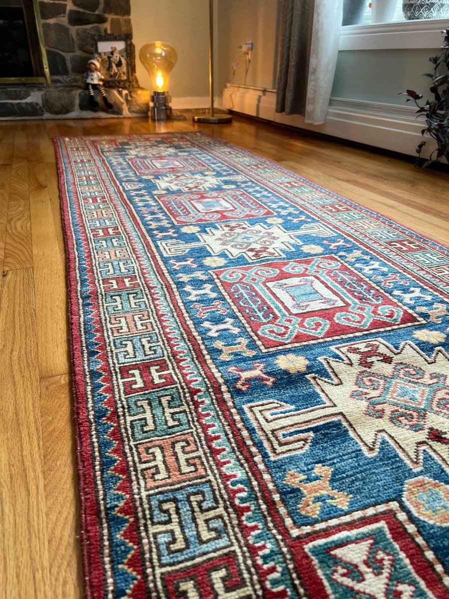 Vintage Kazak Runner | 9' 7" x 2' 9"