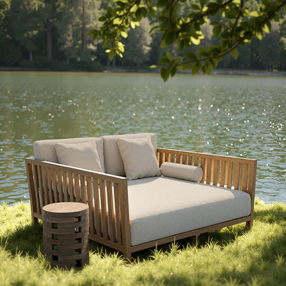 Sunhaven Indoor/Outdoor Daybed Lounger - Taupe