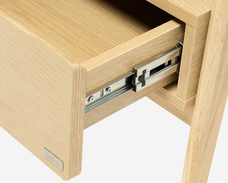 Vline 801 Natural Oak Wood Bedside Table