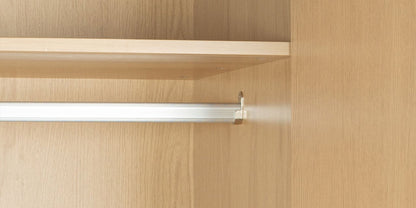 Vline Natural Wood Bed & Vienna 3-Door Wardrobe Combo
