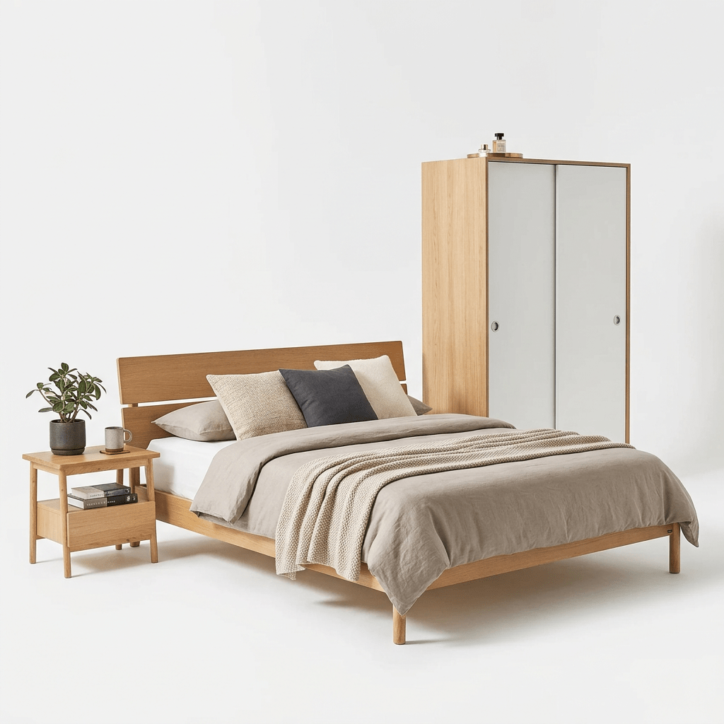 Vline Vienna Bedroom Combo: Sliding Wardrobe and Bed
